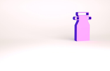 Purple Can container for milk icon isolated on white background. Minimalism concept. 3d illustration 3D render