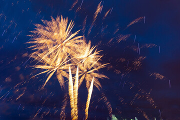 Fireworks in the night sky. Independence Day, 4th of July, Fourth of July or New Year