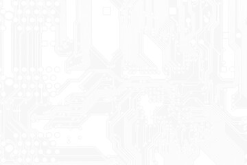 Poster - White texture background of printed circuit board. Computer technology background. Information tech. Space for text. Gray scale pcb background.