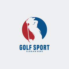 Poster - golf sport logo template design