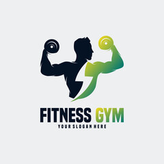 Wall Mural - Fitness sport gym Logo design