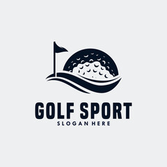 golf sport logo template design