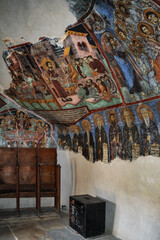 Wall Mural - In the Troodos Mountains, in 1170, the monk Neophyte founded a monastery in the cave of Enclistra. After centuries of ruin and abandonment, the monastery was rebuilt and became a holy place in Cyprus 