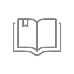 Open book line icon. Encyclopedia, diary, e-book symbol