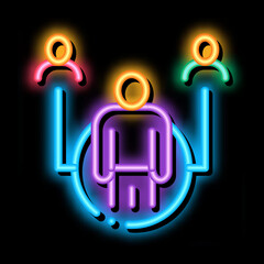 Poster - realtor representative neon light sign vector. Glowing bright icon realtor representative sign. transparent symbol illustration