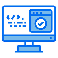 programming blue line icon