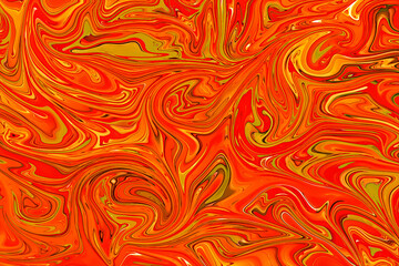 Poster - Orange  abstract background made of interweaving curved shapes