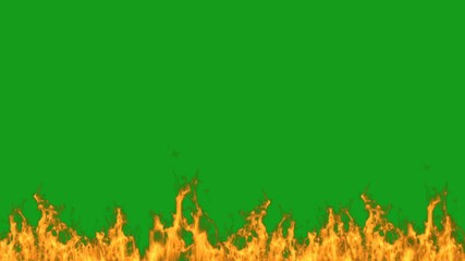 Canvas Print - An abstract illustration of burning fire on a green background