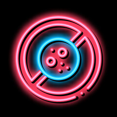 Poster - dermatitis prohibition neon light sign vector. Glowing bright icon dermatitis prohibition sign. transparent symbol illustration
