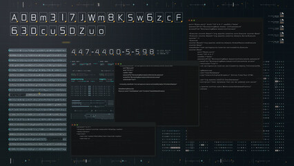 Leinwandbilder - Cyber Crime concept : A programmer hacker trying to breached crypto currency address security by using algorithm source code to exploit weakness in password security