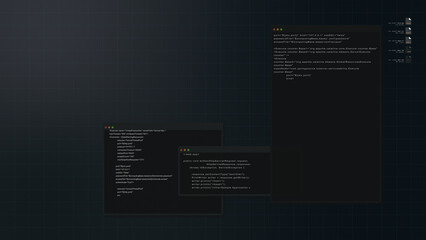 Leinwandbilder - Cyber Crime concept : A programmer hacker trying to breached crypto currency address security by using algorithm source code to exploit weakness in password security