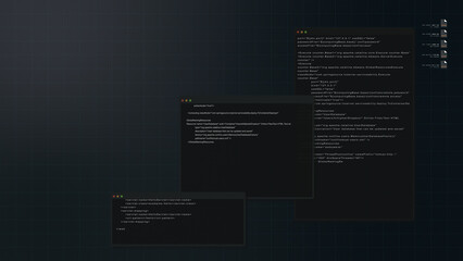Leinwandbilder - Cyber Crime concept : A programmer hacker trying to breached crypto currency address security by using algorithm source code to exploit weakness in password security