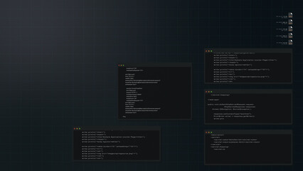 Leinwandbilder - Cyber Crime concept : A programmer hacker trying to breached crypto currency address security by using algorithm source code to exploit weakness in password security