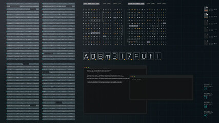 Leinwandbilder - Cyber Crime concept : A programmer hacker trying to breached crypto currency address security by using algorithm source code to exploit weakness in password security