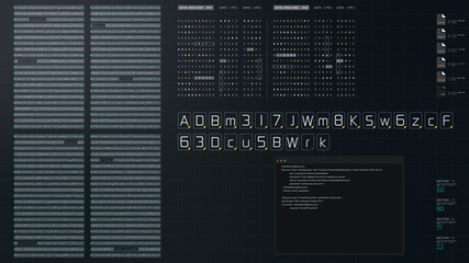 Leinwandbilder - Cyber Crime concept : A programmer hacker trying to breached crypto currency address security by using algorithm source code to exploit weakness in password security