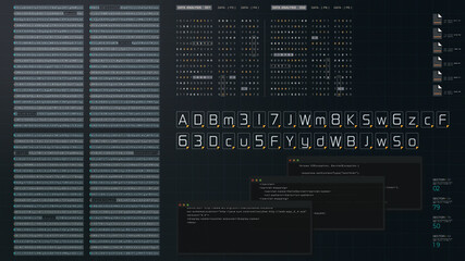 Leinwandbilder - Cyber Crime concept : A programmer hacker trying to breached crypto currency address security by using algorithm source code to exploit weakness in password security