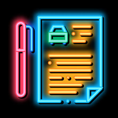 Wall Mural - car purchase agreement neon light sign vector. Glowing bright icon car purchase agreement sign. transparent symbol illustration