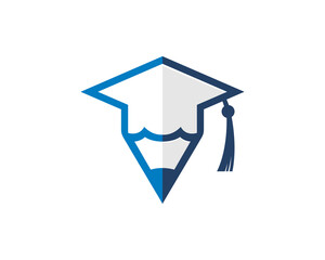 Poster - Combination graduation hat with pencil shape