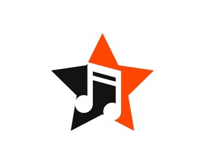 Wall Mural - simple star shape with music note inside