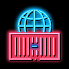 Aufkleber - world currency neon light sign vector. Glowing bright icon world currency sign. transparent symbol illustration