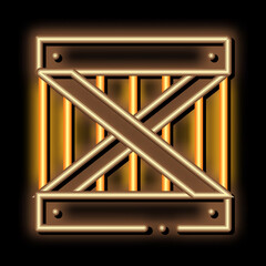 Poster - wood ban neon light sign vector. Glowing bright icon wood ban sign. transparent symbol illustration