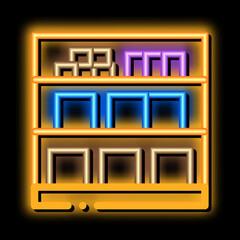 Poster - basement cellar neon light sign vector. Glowing bright icon basement cellar sign. transparent symbol illustration