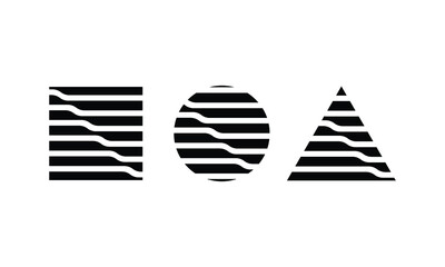Poster - contour basic shape with minimalist abstract pattern in it. geometric element for modern and trendy design decoration. new graphic shape for futuristic concept promotion and business.