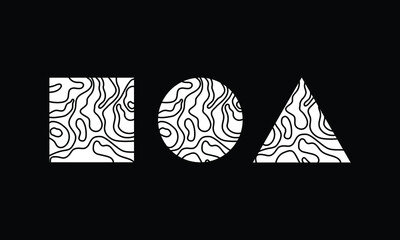 Poster - contour basic shape with minimalist abstract pattern in it. geometric element for modern and trendy design decoration. new graphic shape for futuristic concept promotion and business.