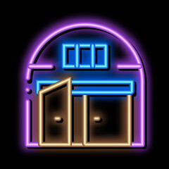 Aufkleber - car garage open neon light sign vector. Glowing bright icon car garage open sign. transparent symbol illustration