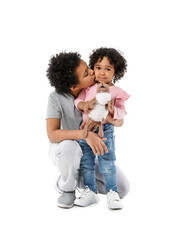 Wall Mural - African-American children on white background