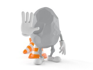 Wall Mural - Rock character with stop gesture