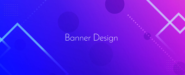 Abstract elegant geometric decorative blue design banner background