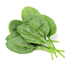 Wall Mural - Spinach on white background