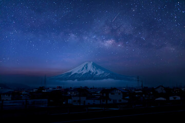 Wall Mural - milky way galaxy at night. image contains noise and grain due to high iso. image also contains soft 