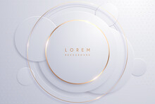 Abstract White And Gold Circle Shapes Background