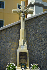 Wall Mural - Catholic cross at St. Mary's Monastery in Radna. 12