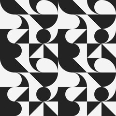 Poster - Black and white shapes art. Vector simple avant garde decor shapes. Geometric and repeated shapes wallpaper.
