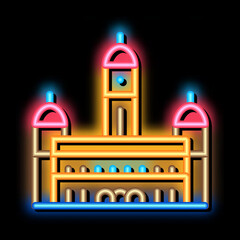 Canvas Print - sultan palace abdul - samad neon light sign vector. Glowing bright icon sultan palace abdul - samad sign. transparent symbol illustration