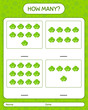 How many counting game with cabbage. worksheet for preschool kids, kids activity sheet, printable worksheet