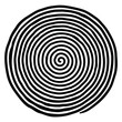 Irregular hand drawn spiral. Black and white flat vector drawing isolated on white background. EPS 8, version 3.