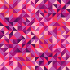 Poster - Pink geometric bright ornament. Vector triangles glassed mosaic pattern.