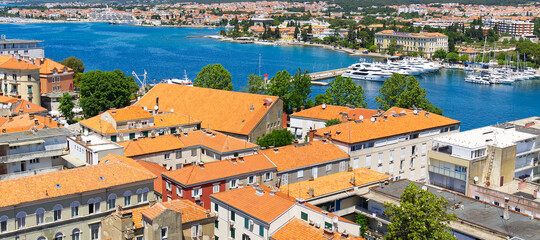 Wall Mural - Top view of the zadar old town and sea. Zadar, Croatia.