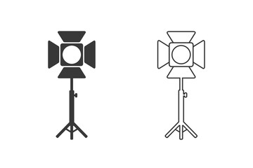 Poster - Spotlight logo or icon set - vector black studio light symbol