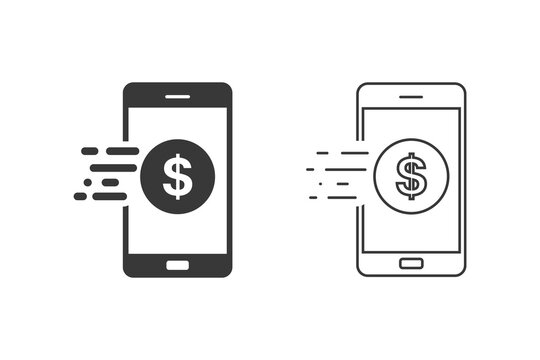 Mobile banking icon set in trendy flat style design. Vector graphic illustration. Suitable for website design, logo, app, and ui