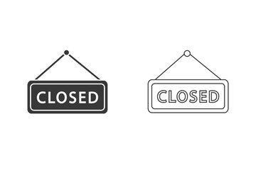Poster - Closed icon set illustration vector sign symbol Vector