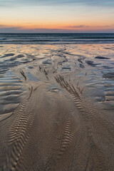 Wall Mural - absolutely beautiful landscape images of holywell bay beach in cornwall uk during golden hojur sunse