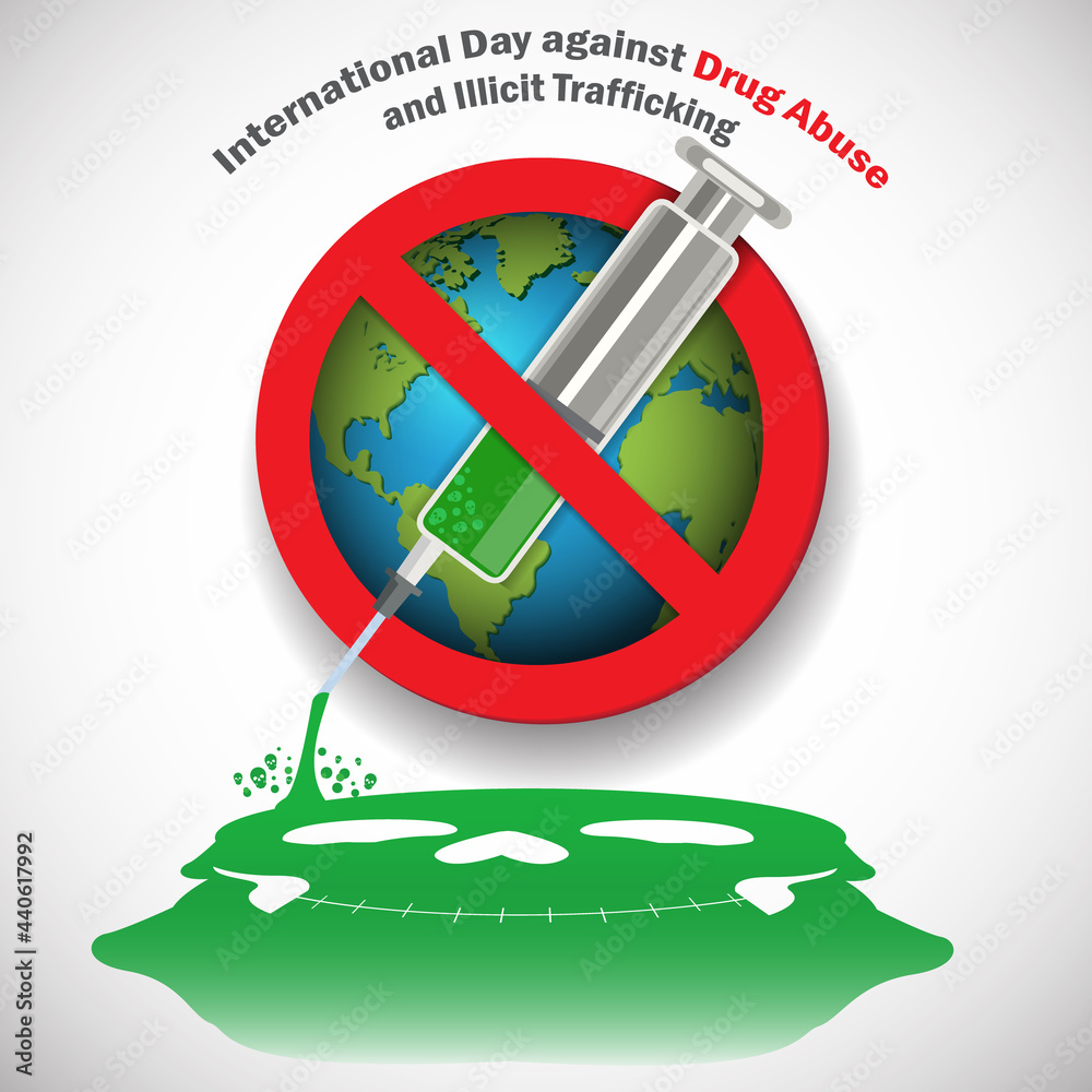 International day against drug abuse and illicit trafficking banner ...