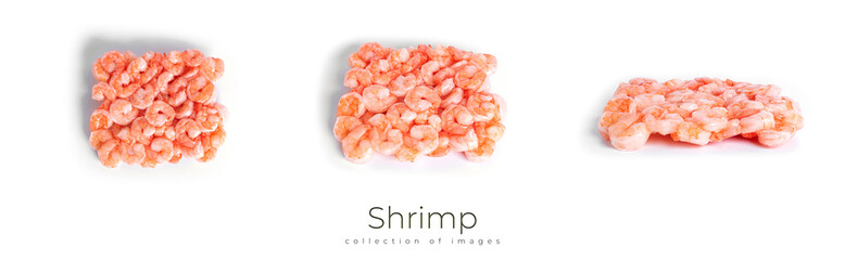 Wall Mural - Shrimp isolated on a white background. Fresh shrimp. Boiled shrimp. Prawns.