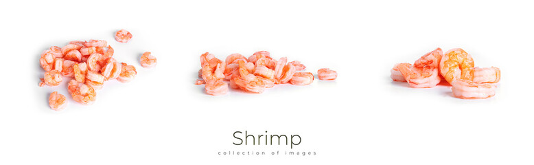 Wall Mural - Shrimp isolated on a white background. Fresh shrimp. Boiled shrimp. Prawns.