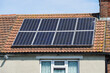 Solar panels on the roof of a house in London, England, United Kingdom, UK
